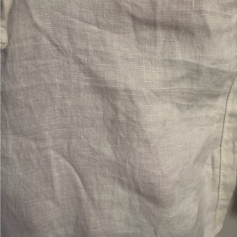 Lacoste White Cotton Pants with Green Crocodile Logo linen summer 42 - Picture 12 of 13